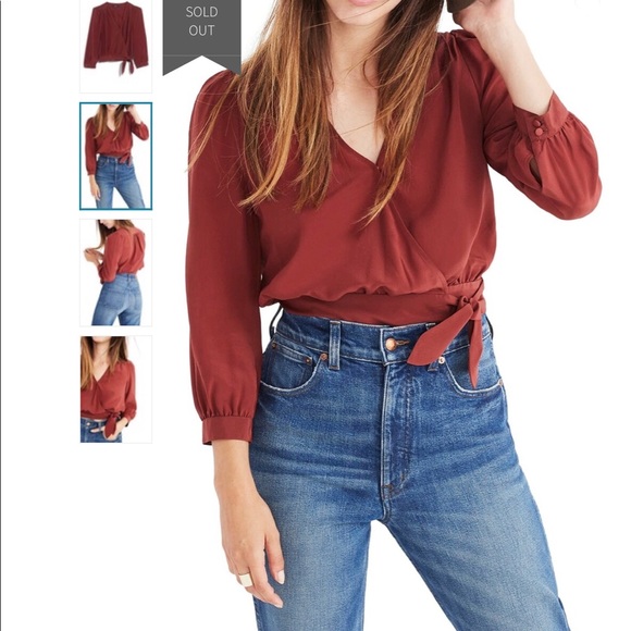 Madewell Tops - Madewell II NWT Silk Wrap Crop Blouse Top
